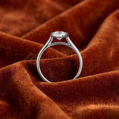 The Solitaire Bezel Ring – Round Brilliant Gemstone (Silver & 14k Gold)