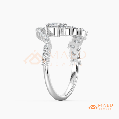 Nature-Inspired Radiant Cut Three-Stone Engagement Ring with Thorn Band in Silver, 14K Gold & Rose Gold