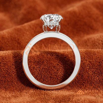 Classic Oval Cut Moissanite Solitaire Ring | 14K Gold, Rose Gold & Sterling Silver Engagement Ring for Women