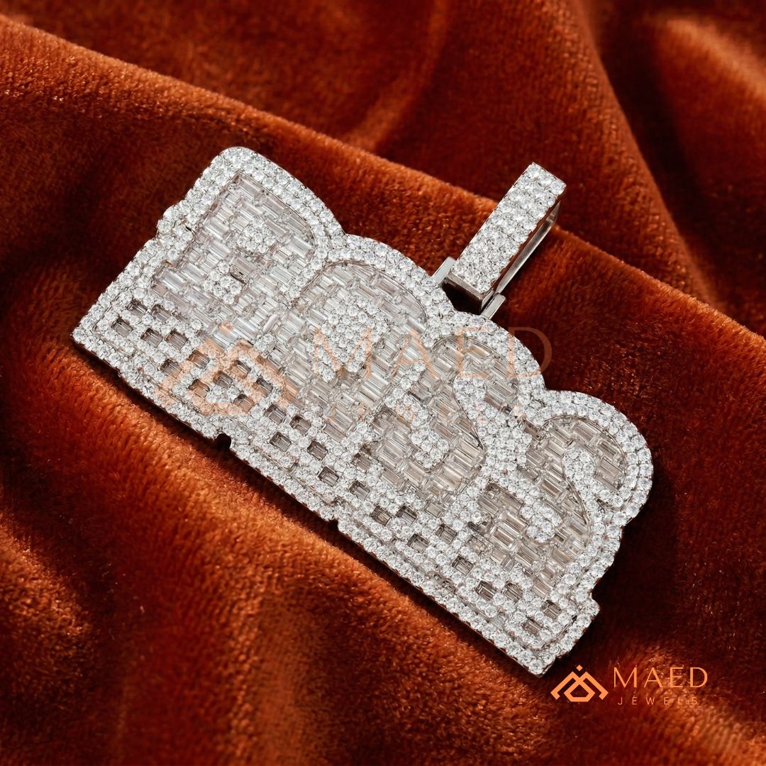 BOSS Luxury Diamond Letter Pendant - Sterling Silver, 14K Gold & Rose Gold