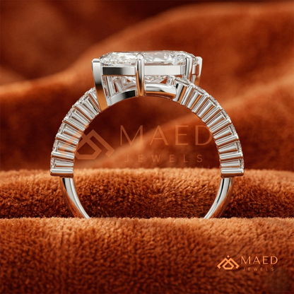 Marquise Cut Diamond Bypass Engagement Ring in Sterling Silver, 14K Gold, & 14K Rose Gold