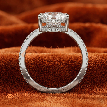 Pear Cut Chevron Engagement Ring in Sterling Silver, 14K Gold & 14K Rose Gold