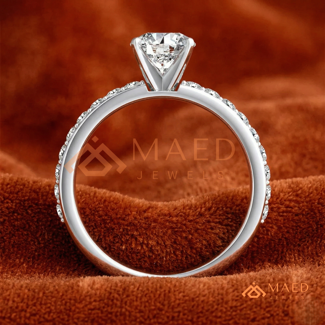Premium Halo Engagement Ring | Oval, Radiant & Princess Cut Pavé Bands