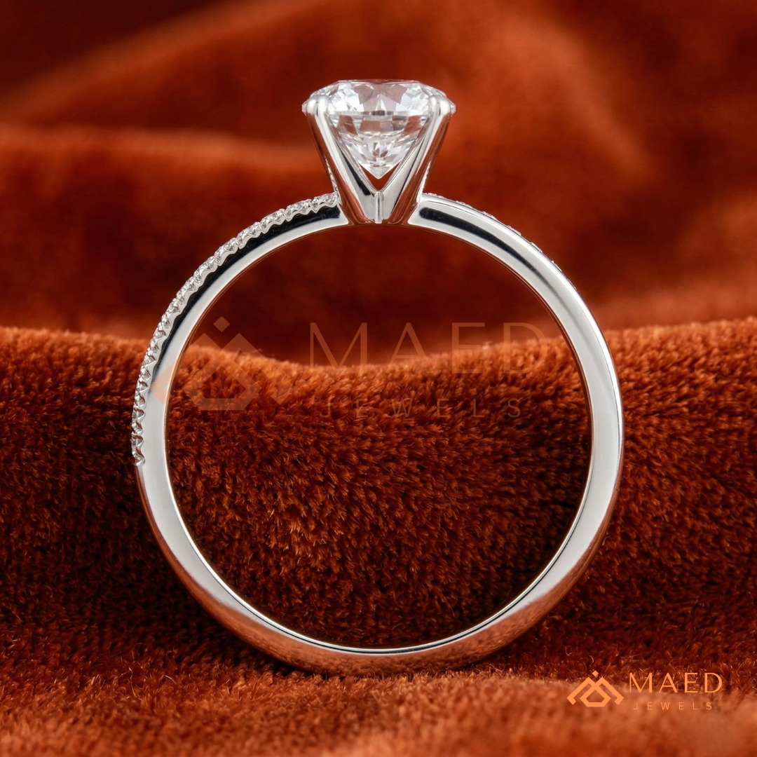 Marquise Cut Split Shank Engagement Ring in Sterling Silver, 14k Gold, or 14k Rose Gold