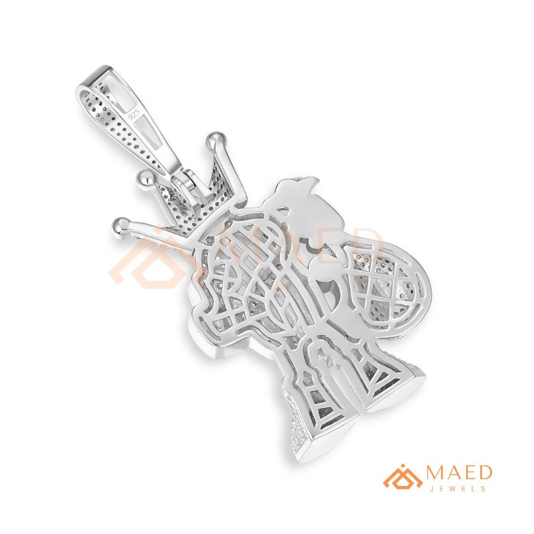 Money Bag King Diamond Pendant - 14K Gold, Rose Gold & Sterling Silver Hip Hop Charm