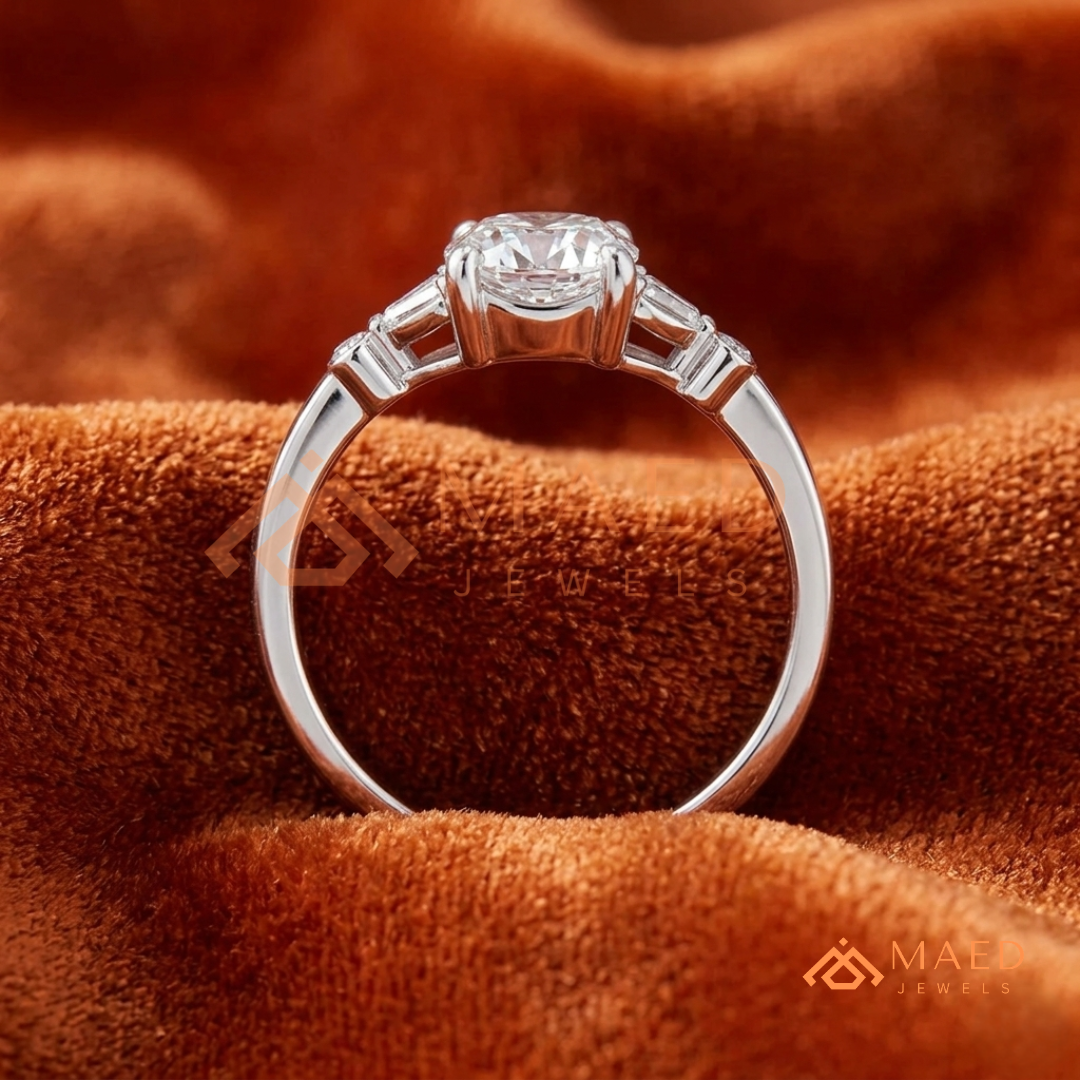 Vintage Marquise Flora Diamond Simulant Ring in 14K Yellow Gold, Rose Gold & Silver