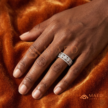 Infinite Love Braided Pavé Statement Ring in Silver, 14K Yellow Gold, or Rose Gold