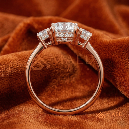 : Oval Cut 3-Stone Engagement Ring in Sterling Silver, 14K Gold & 14K Rose Gold