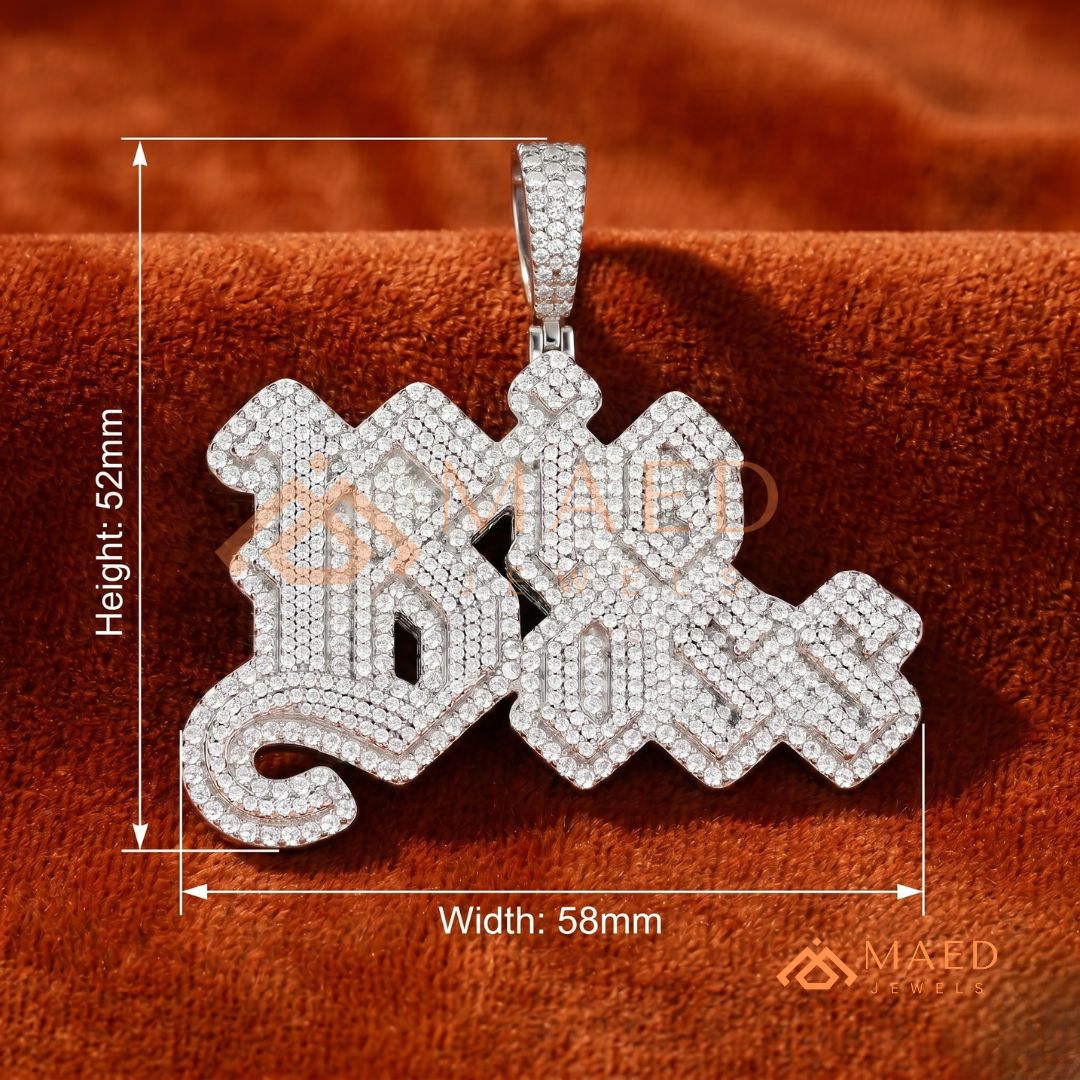 The "Big Boss" Custom Diamond Letter Pendant | Iced-Out Hip Hop Jewelry