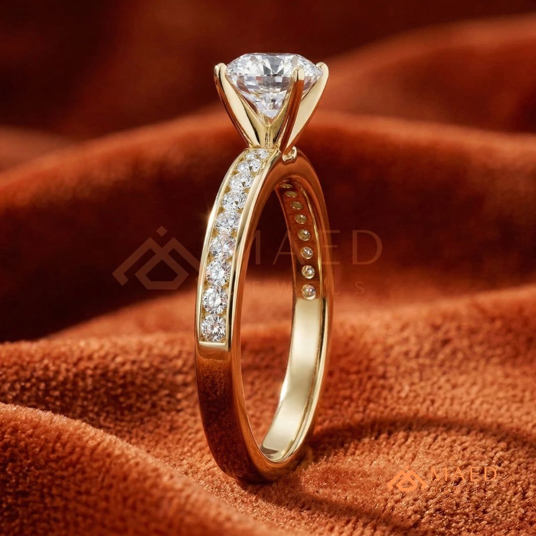 Princess Cut Diamond Engagement Ring | 14k Gold, Rose Gold & Sterling Silver Sparkle Solitaire Accented Band