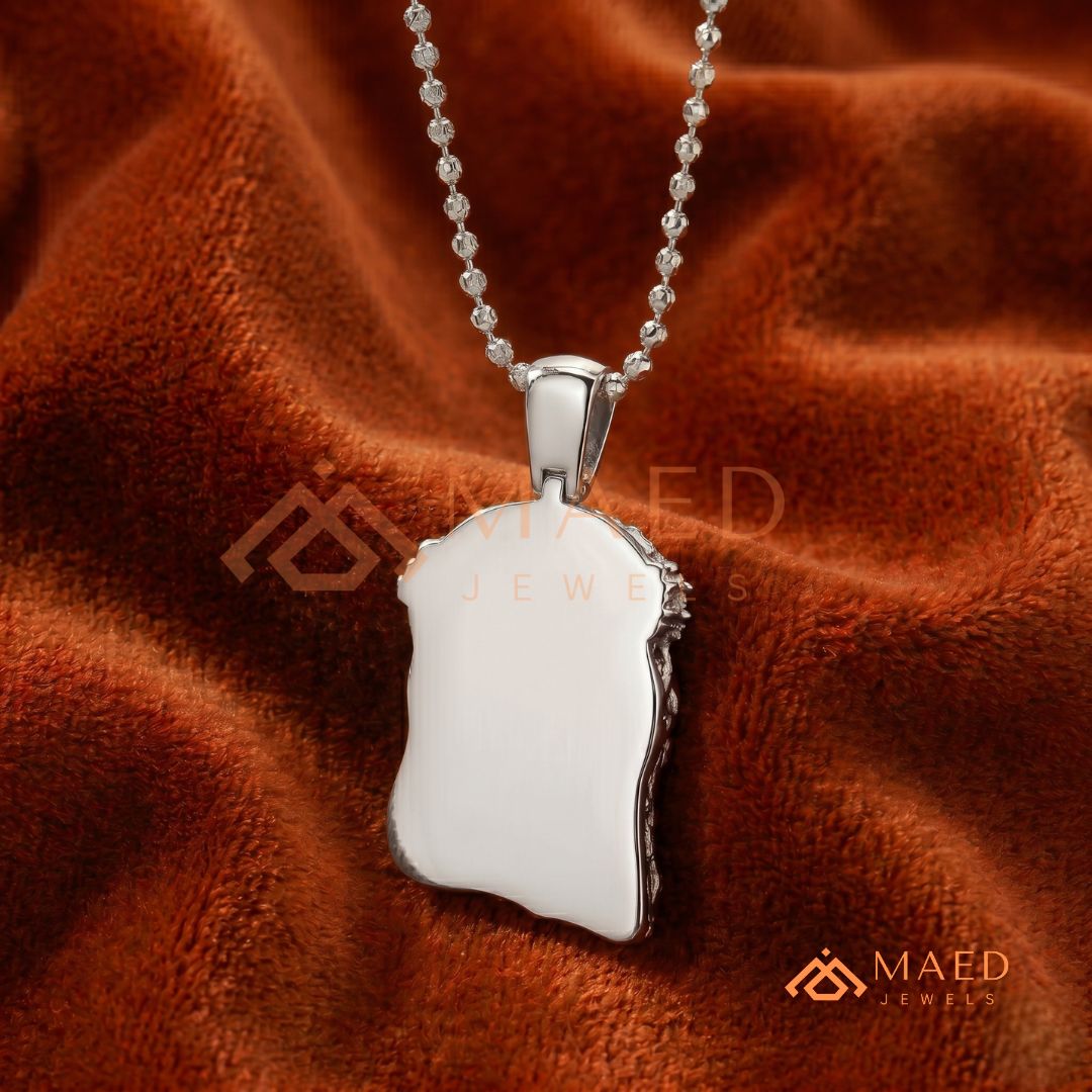 Iced Out Jesus Piece Pendant Necklace in Sterling Silver & 14K Gold