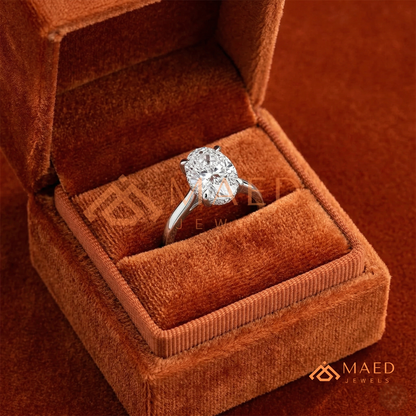 Classic Oval Cut Moissanite Solitaire Ring | 14K Gold, Rose Gold & Sterling Silver Engagement Ring for Women