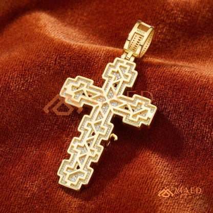 Crucifix Cross Pendant – Baguette & Micro Pave Hip Hop Necklace