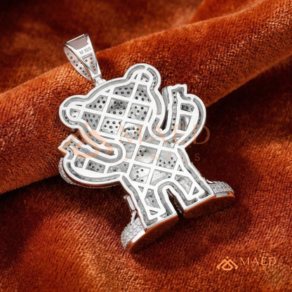 Heavy 3D Multi-Layered Baguette Cross Charm – Fully Flooded