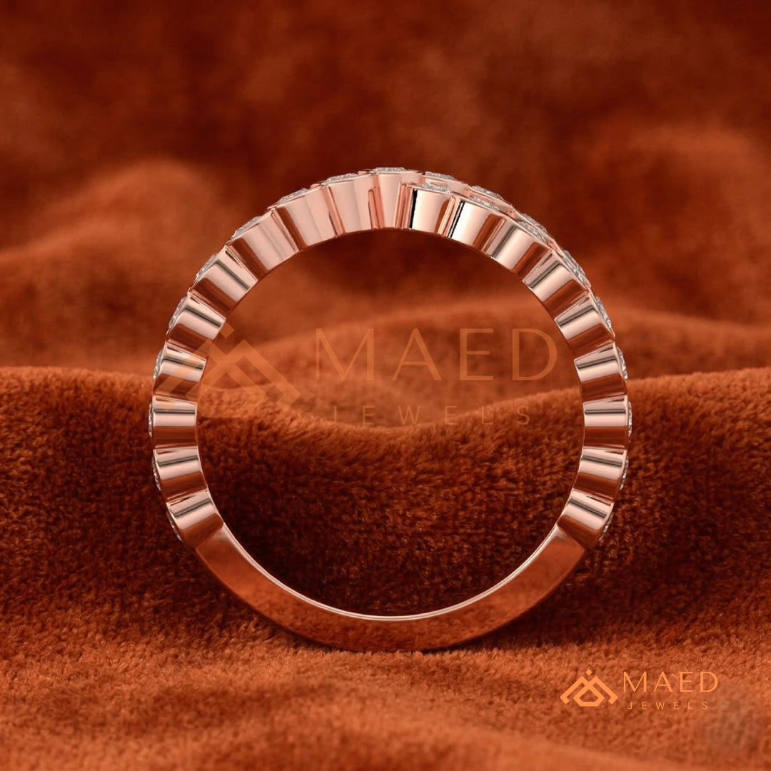 Crossover Moissanite Eternity Ring – Silver, 14K Yellow & Rose Gold