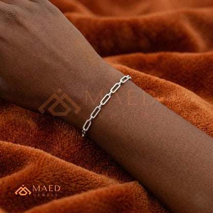Diamond Paperclip Link Bracelet