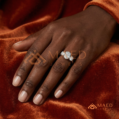 Classic Oval 3-Stone Trilogy Engagement Ring in Gold, Rose Gold & Silver