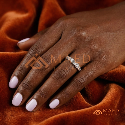 Vintage Emerald Cut Art Deco Engagement Ring in 14K Gold, Rose Gold & Silver