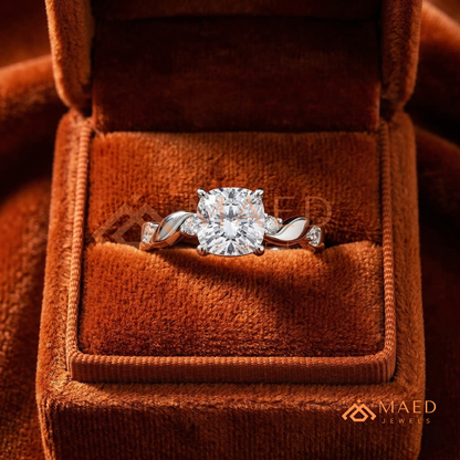 The Willow Cushion Cut Twisted Band Ring – Silver, 14K Yellow & Rose Gold