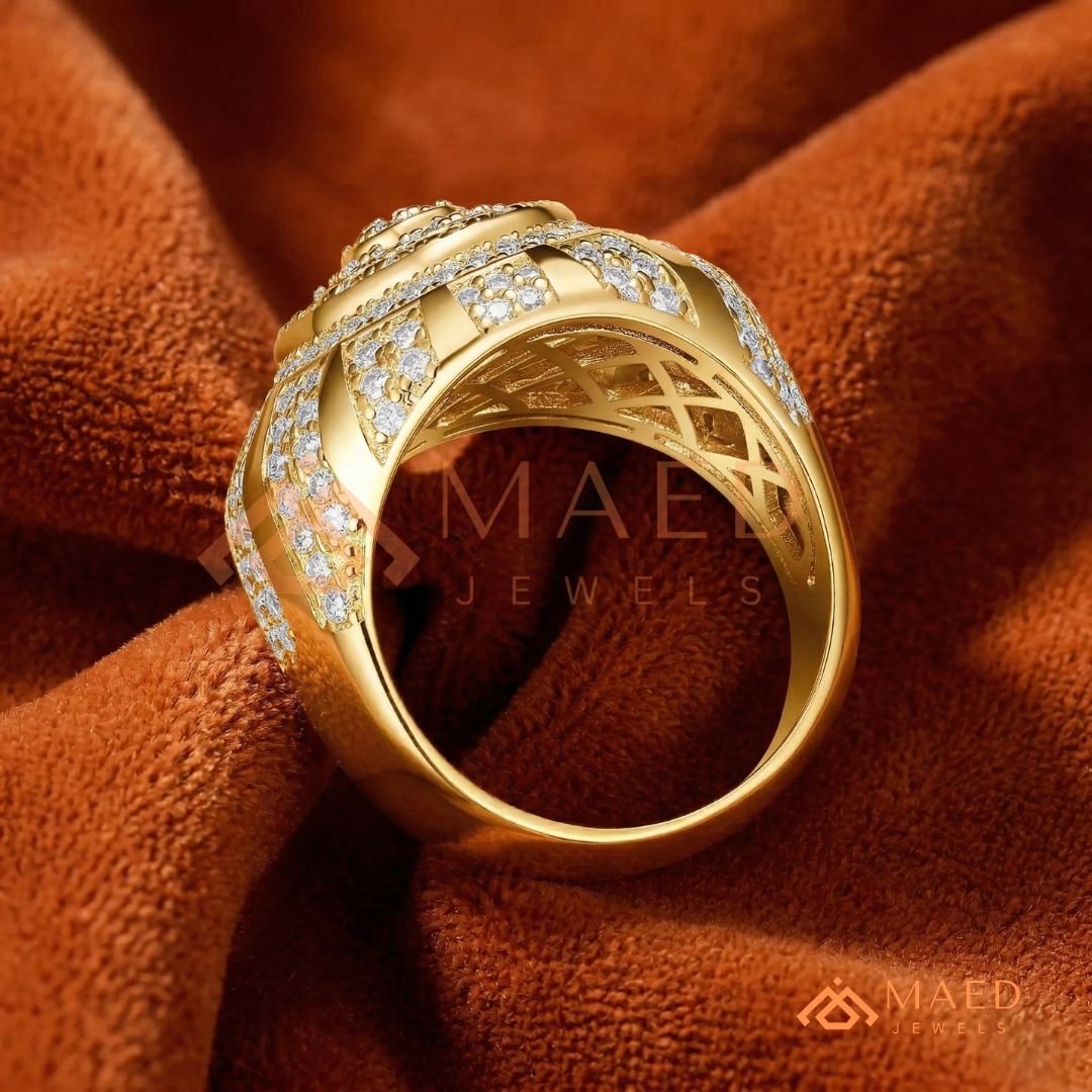 Men's Statement Pave Diamond Dome Ring | Sterling Silver, 14k Gold & Rose Gold