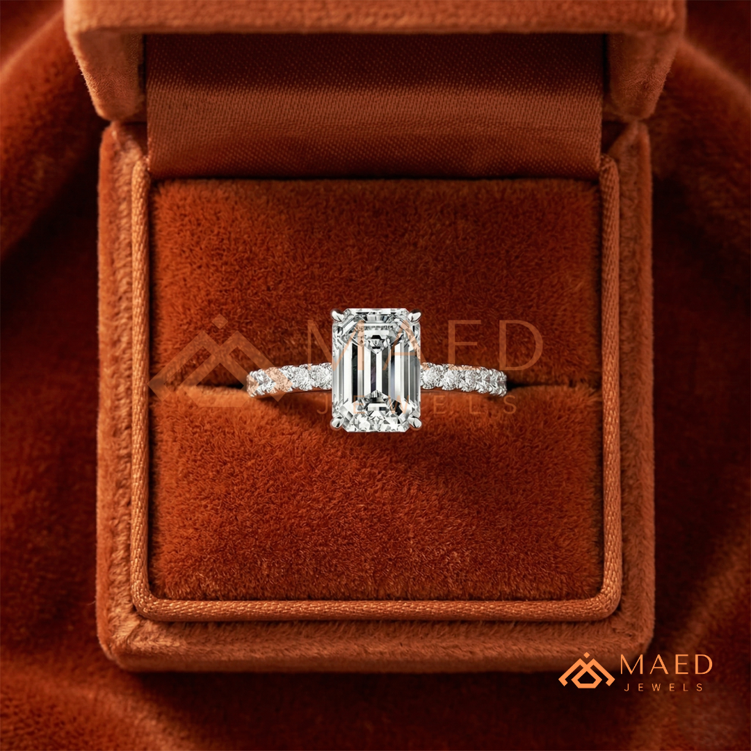 Premium Halo Engagement Ring | Oval, Radiant & Princess Cut Pavé Bands