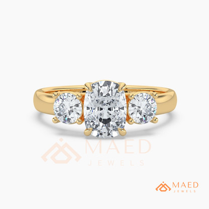 Classic Oval 3-Stone Trilogy Engagement Ring in Gold, Rose Gold & Silver