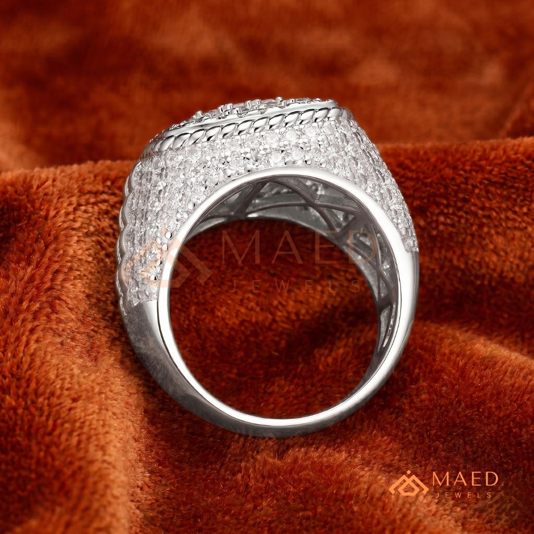 Men's Concentric Pave Diamond Dome Ring | Silver, 14K Gold & Rose Gold
