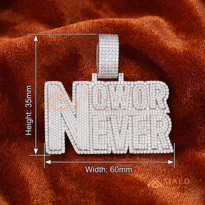 Now or Never" Iced Out Statement Pendant – Luxury Custom Jewelry