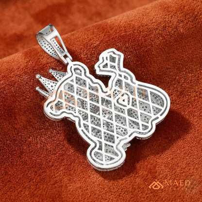 Fully Flooded 3D Money Bear Charm – Rich Teddy Stacks Pendant