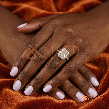 Radiant Cut Halo Engagement Ring in Sterling Silver, 14K Gold & 14K Rose Gold