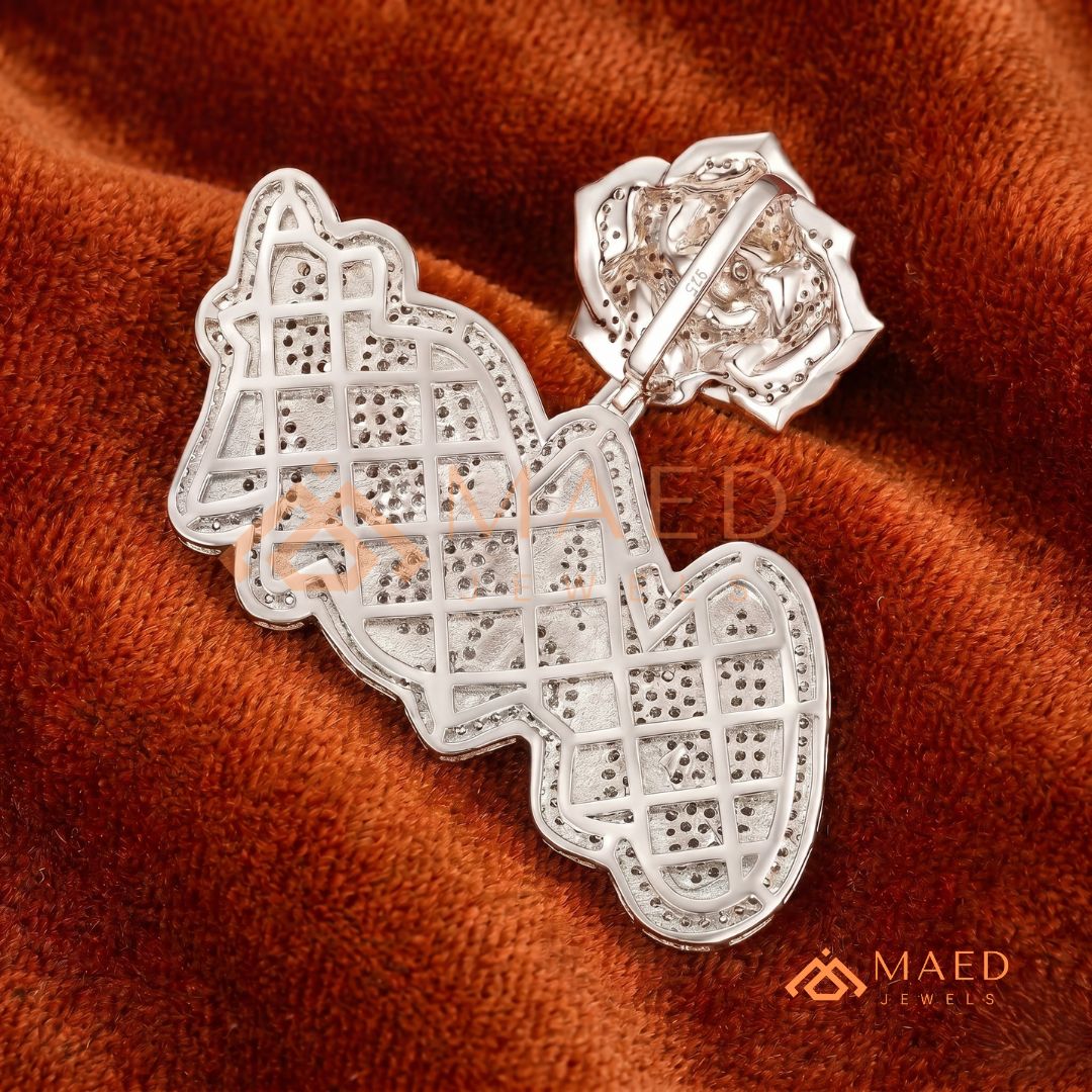 Iced Out "CASH" Money Rose Pendant – 14K Gold, Rose Gold & Sterling Silver Hip Hop Charm