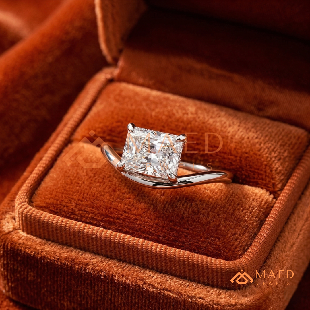 Classic Round Cut Pavé Diamond Band Promise Ring in Silver, 14K Yellow or Rose Gold