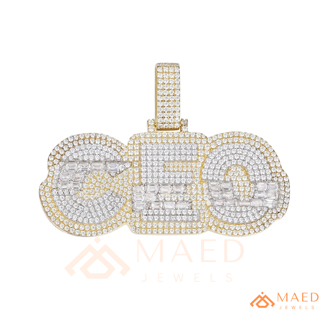 CEO Luxury Diamond Letter Pendant - 14K Gold, Rose Gold & Sterling Silver