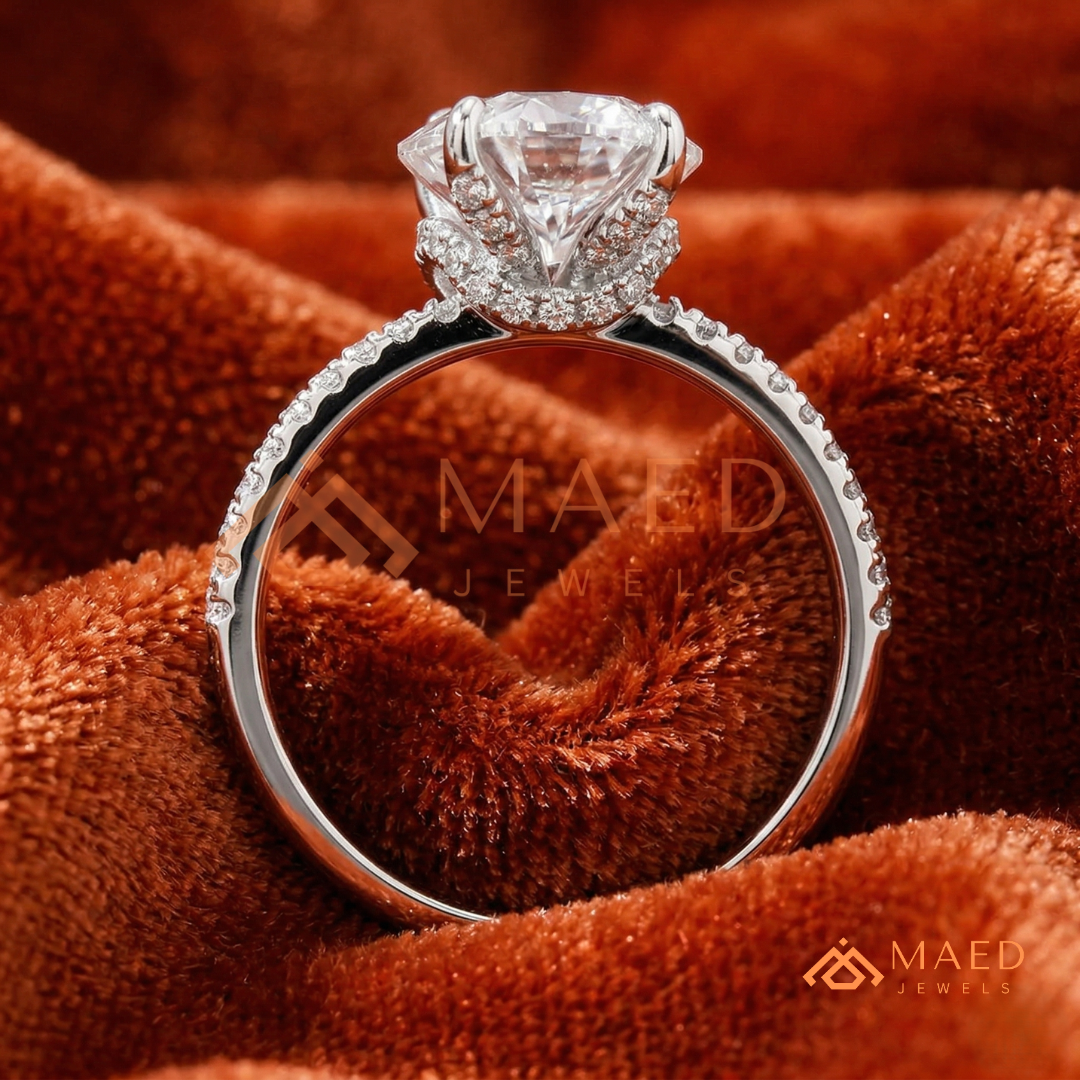 Nature-Inspired Radiant Cut Three-Stone Engagement Ring with Thorn Band in Silver, 14K Gold & Rose Gold