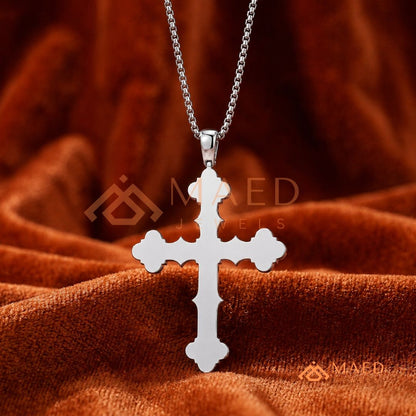 Byzantine Clover Cross Pendant – Iced Out Micro Pave Statement Necklace