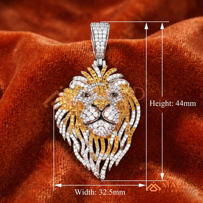 Majestic Lion Head Statement Pendant – Iced Out Diamond-Style Medallion