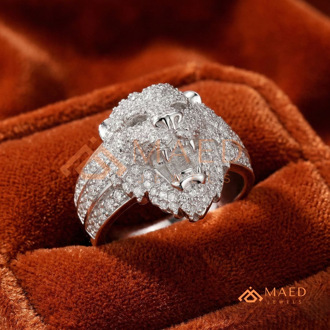 Men's Iced-Out Concentric Circle Dome Ring | Silver, 14K Gold & Rose Gold