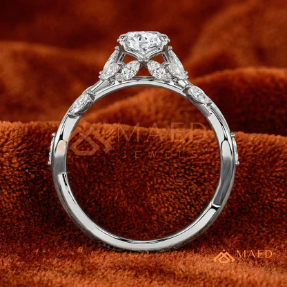 Nature Inspired Twisted Vine Engagement Ring in 14K Gold, Rose Gold & Silver
