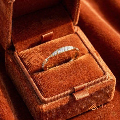 The Interlocking Twist Eternity Band – 2-Row Micro-Pavé Braided Ring (Sterling Silver, 14K Yellow, White, or Rose Gold)