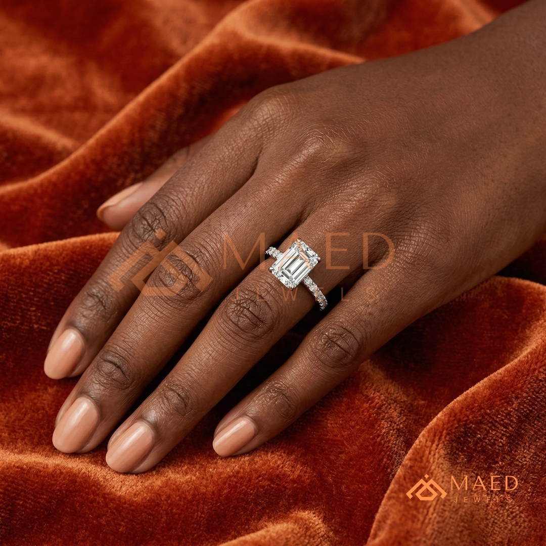 Romantic Heart Cut Bypass Engagement Ring with Swirl Pavé Band