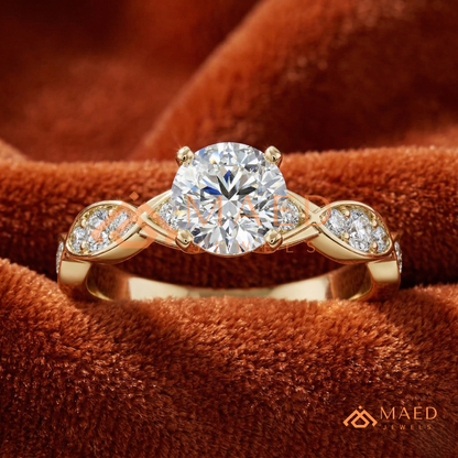 Marquise Accent Solitaire Engagement Ring – Minimalist Diamond Ring