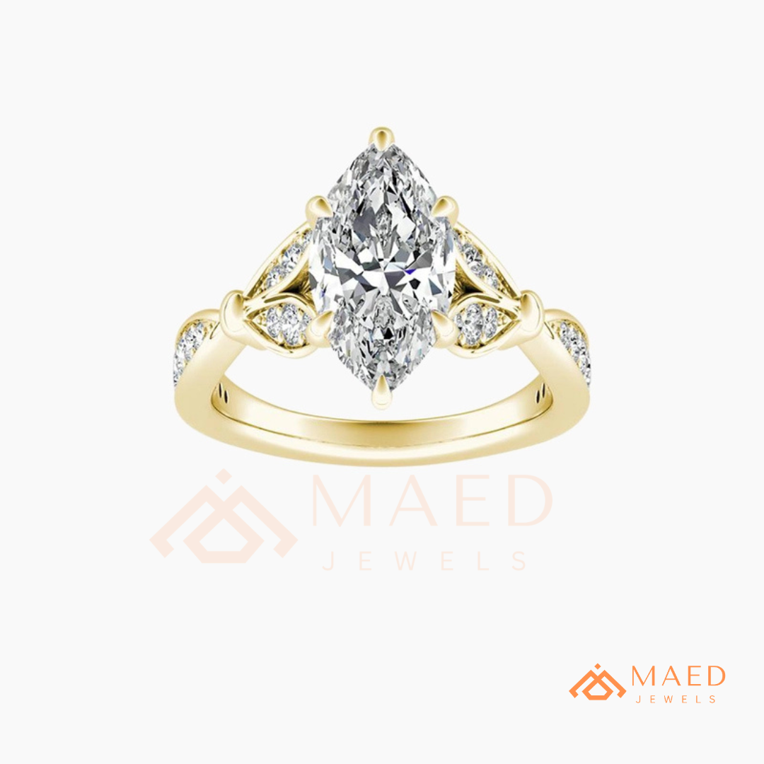 The Grace Radiant Cut Solitaire Engagement Ring with Pave Twist Band in Silver, 14K Gold & 14K Rose Gold