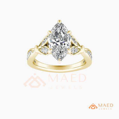 The Grace Radiant Cut Solitaire Engagement Ring with Pave Twist Band in Silver, 14K Gold & 14K Rose Gold