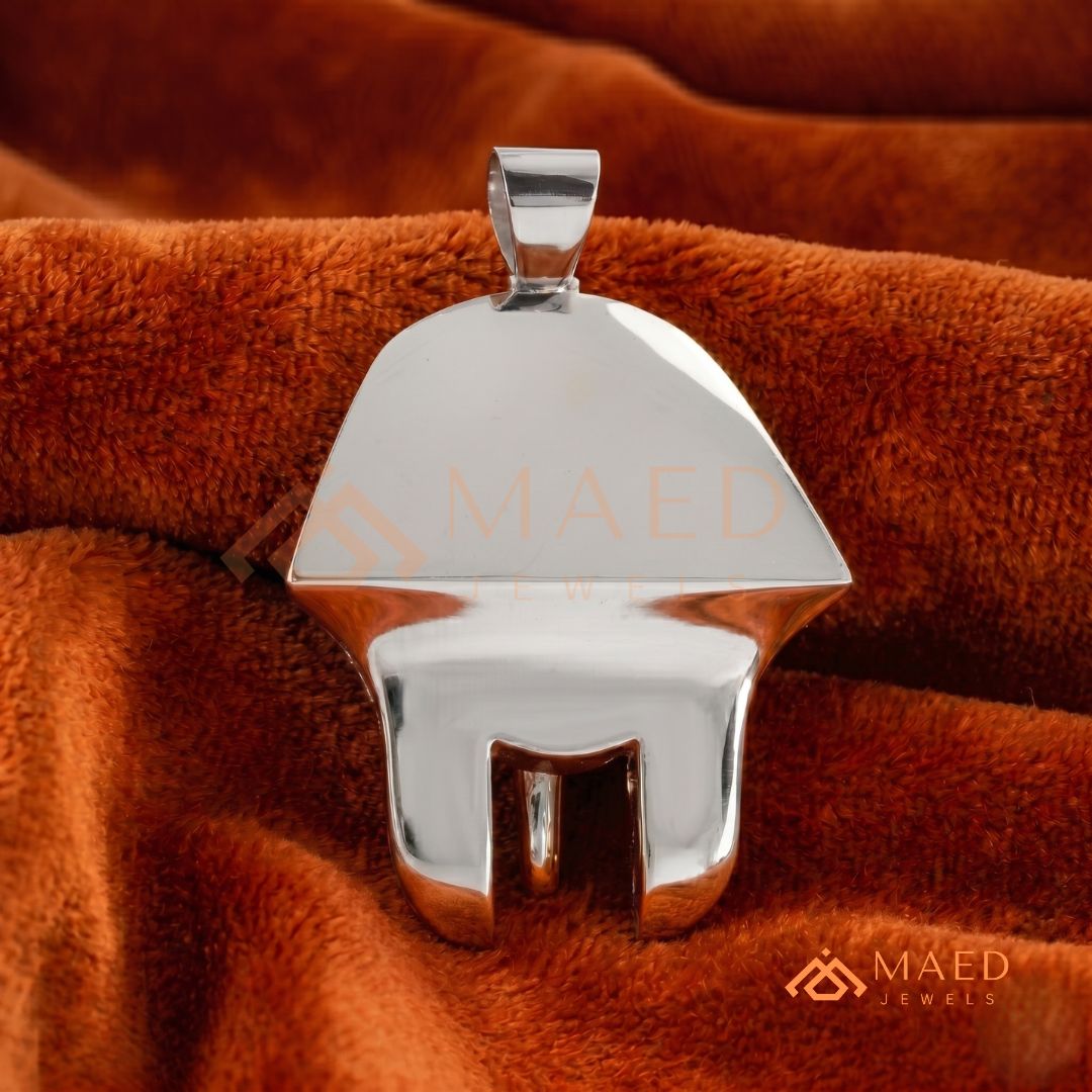 Heavy Egyptian Pharaoh Mask Statement Charm – Diamond Cluster Pendant