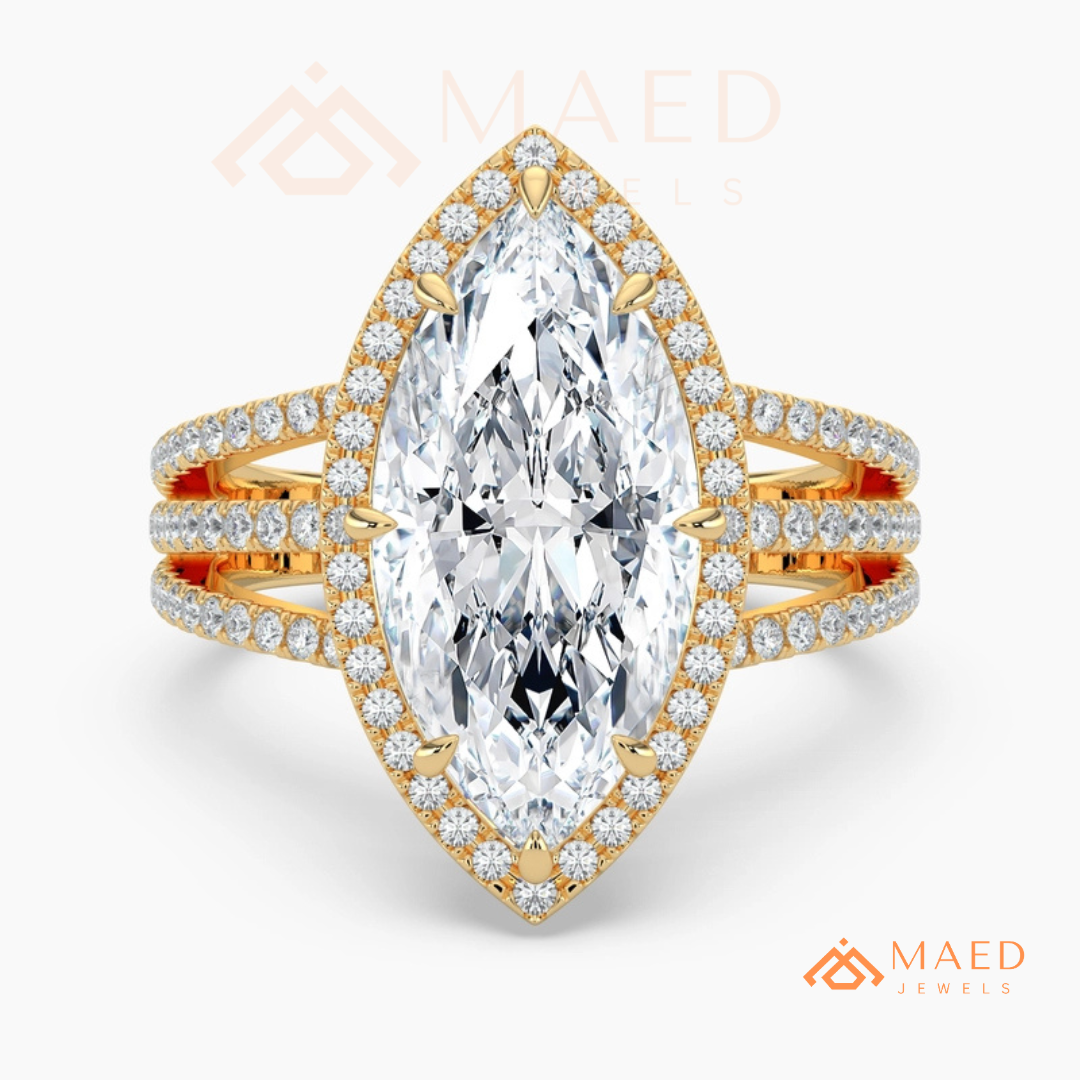 Classic Oval Cut Solitaire Engagement Ring with Split Shank Pave Band in Silver, 14K Gold & Rose Gold