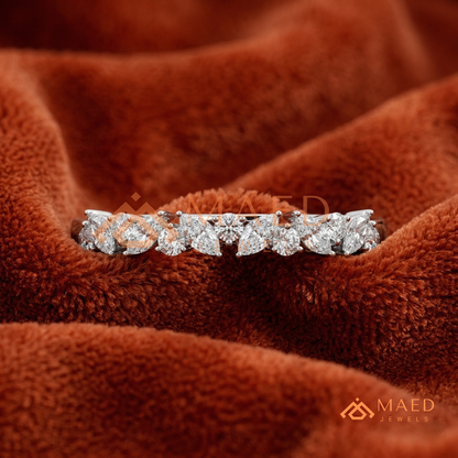 Aria Floating Marquise Cluster Eternity Band | Silver, 14K Yellow, & Rose Gold