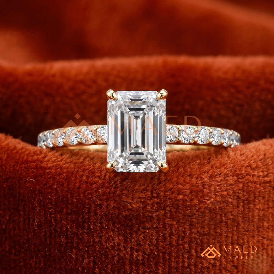 Premium Halo Engagement Ring | Oval, Radiant & Princess Cut Pavé Bands