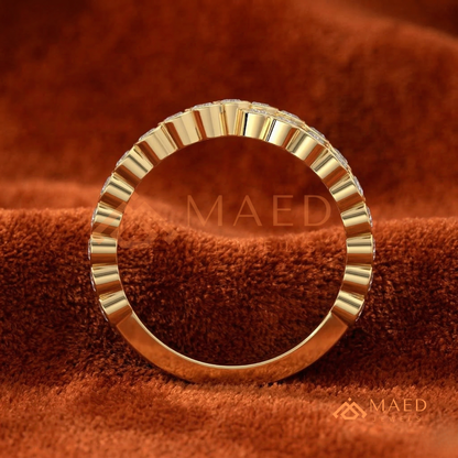Crossover Moissanite Eternity Ring – Silver, 14K Yellow & Rose Gold