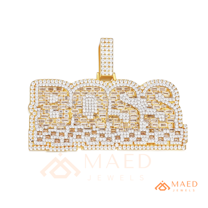 BOSS Luxury Diamond Letter Pendant - Sterling Silver, 14K Gold & Rose Gold