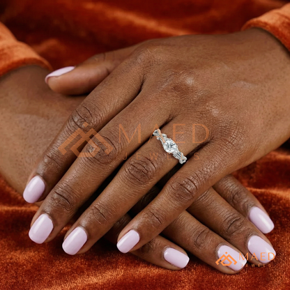 Nature Inspired Twisted Vine Engagement Ring in 14K Gold, Rose Gold & Silver